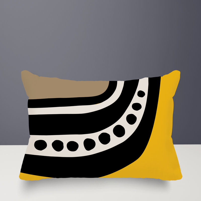 Coussin lombaire réversible intérieur / extérieur Sofi Minimalist, H 14 po x l 20 po, Jaune
