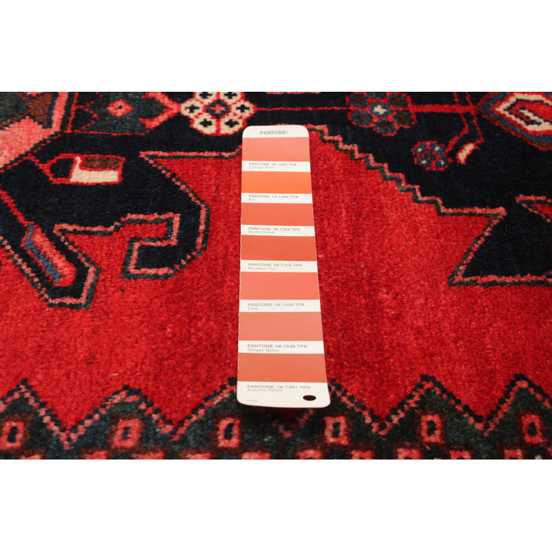 Tapis rouge en laine noué à la main 3 pi 3 po x 10 pi 0 po Anadol
