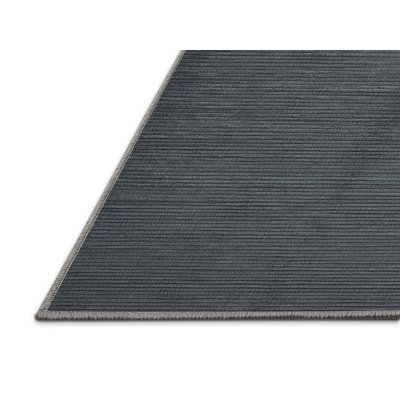 Machine Washable Solid Gray Area Rug