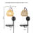 32.75”H Castilla 1-Light Plug-in Black Wallchiere