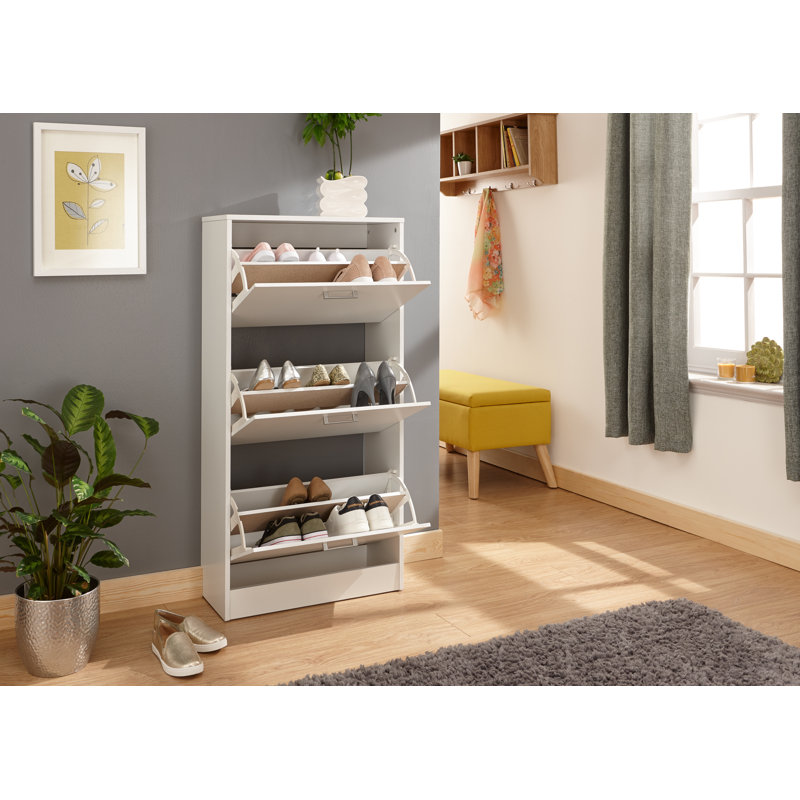 18 Pair Shoe Storage Cabinet, White