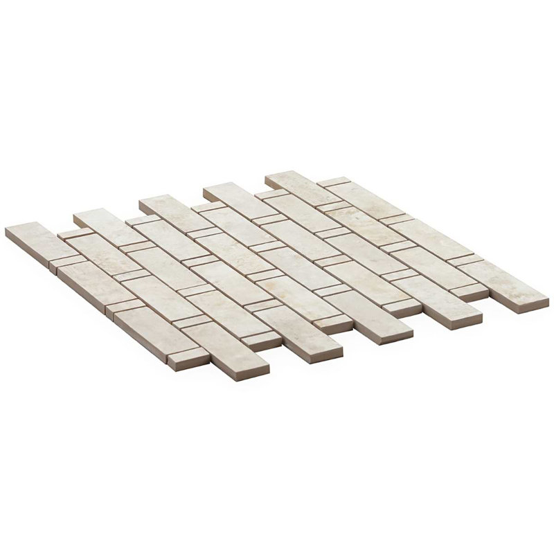 Portrait Weave Matte Porcelain Mosaic, Ivory