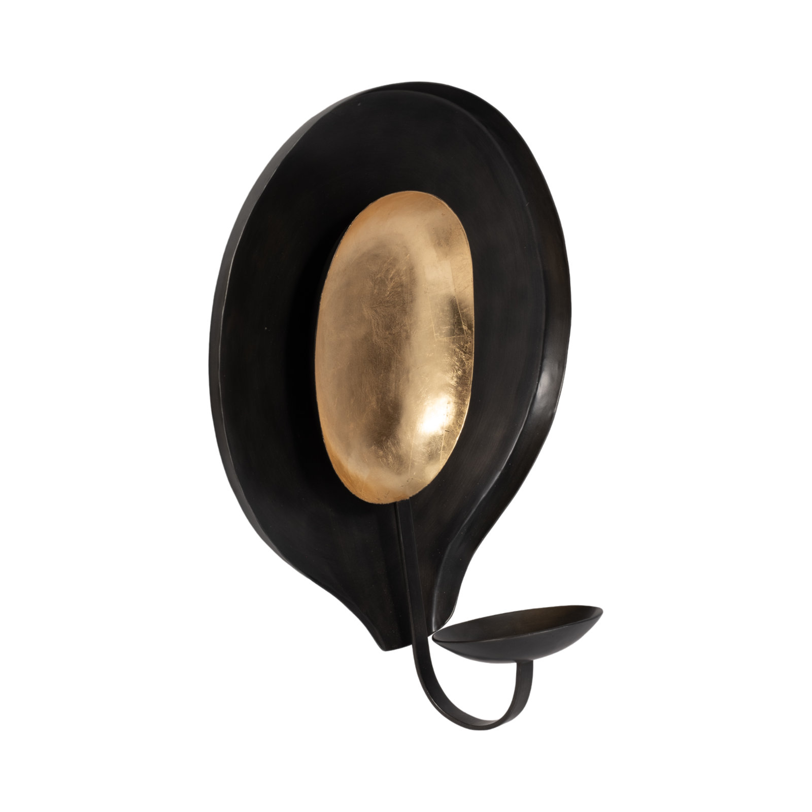 Black and Gold Metal Round Votive Holder, 15" H x 12" W x 7" D