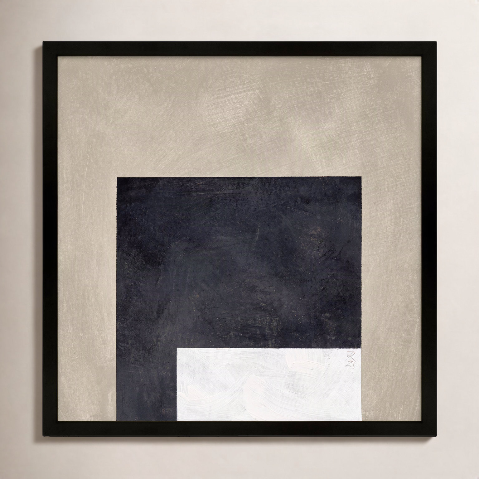Infinite Black Print by Robert Kamnatnik, 24" H x 24" W x 1.25" D, Black Framed Paper