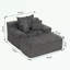 Chaise longue surdimensionnée avec 3 coussins confortables-1111919525