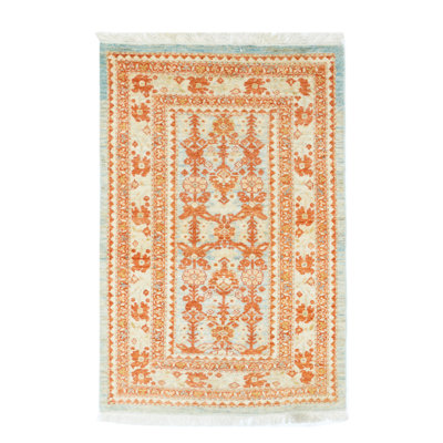 Wool Oriental Area Rug in Beige