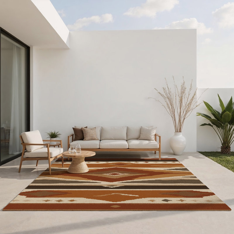 Tapis intérieur et extérieur Copper Horizon, Rectangle 5 pi x 7 pi