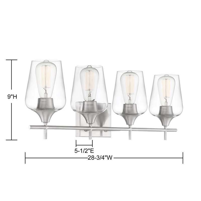 Éclairage pour meuble-lavabo à intensité variable Breena, Nickel satiné