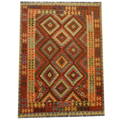 Tapis rouge tissé à la main Azpeitia