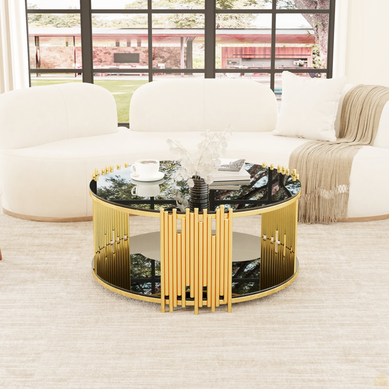 Table basse circulaire en acier inoxydable