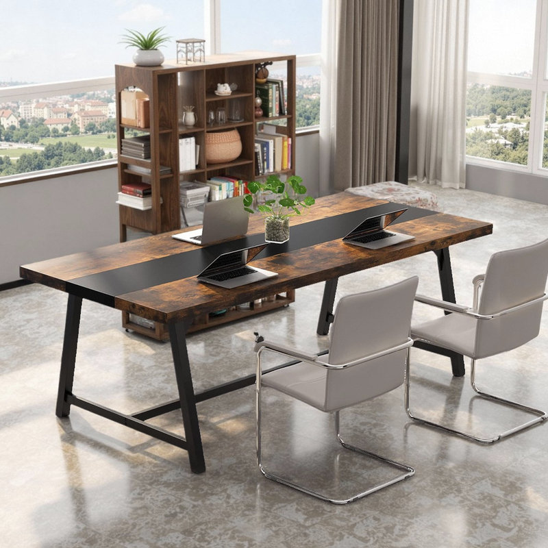 Bureau de direction 70,87 po, Brun / Noir