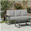 2-Piece 3-Seat Outdoor Sofa Couch Set, 75" All-Weather 3-Seat Aluminum Patio Sofa with Thick Gray Cushions  & 44" Glass Coffee Table