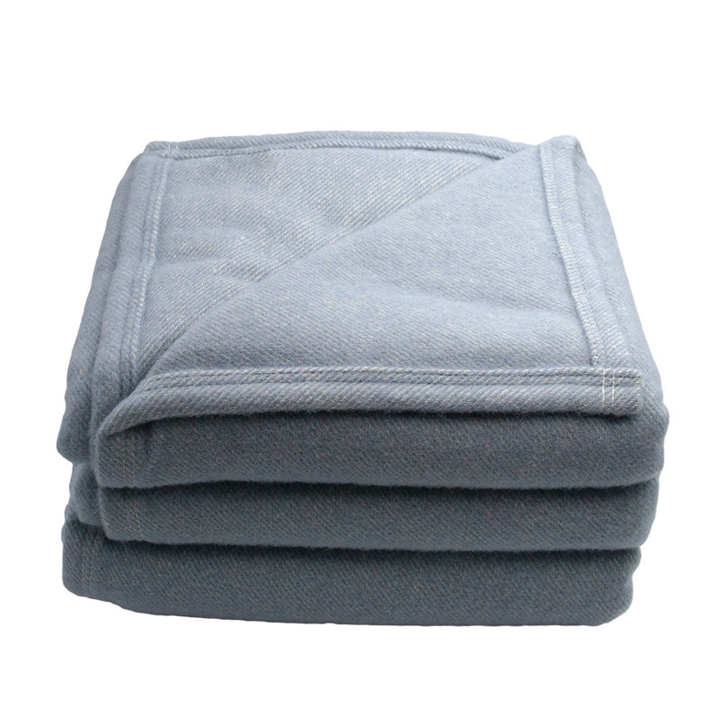 Gustave Washable Soft French Wool Blanket, Blue, Queen