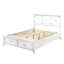Lit de rangement blanc très grand X, tête de lit en bois massif et fabrication, style transitionnel, 86,44 po Profondeur, 50,24 hauteur, 85,09 largeur, 192,46 lb de profondeur