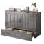  Grand lit escamotable en bois massif avec tiroir et station USB-653925496