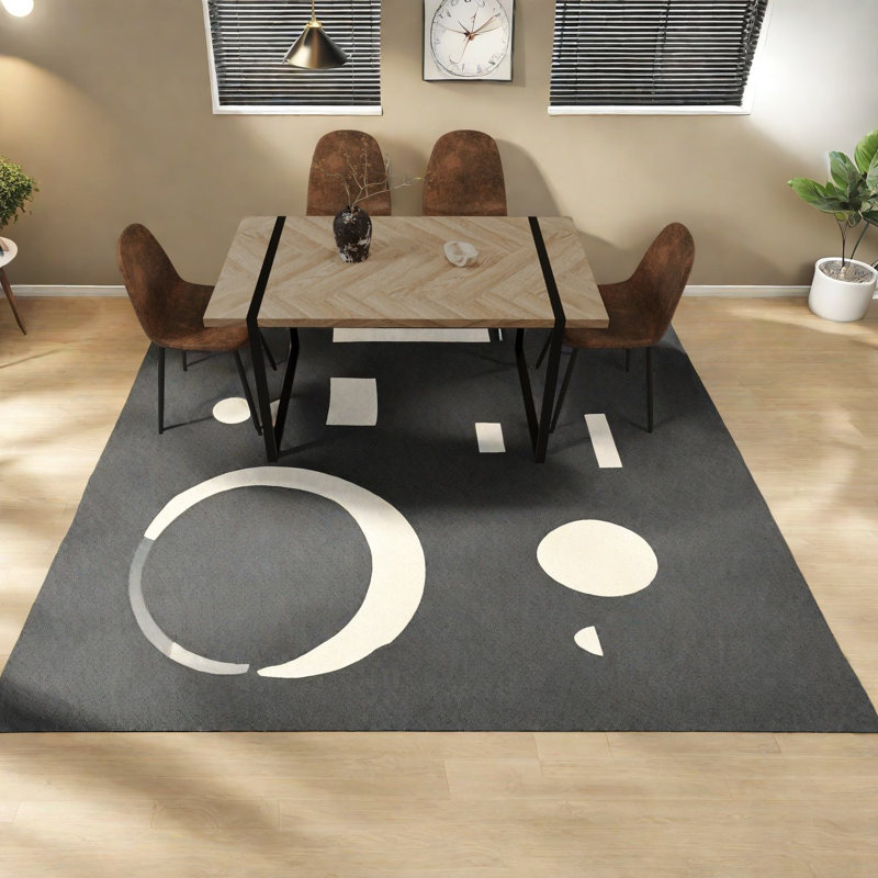 Ensembles de table de salle à manger moderne brun avec chaises en bois et en suède