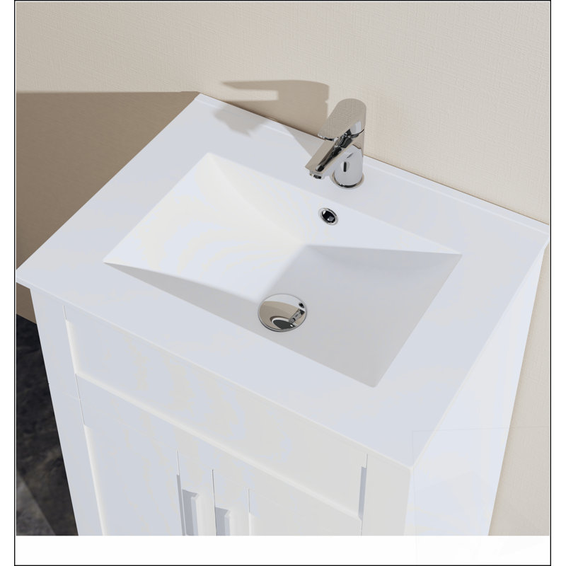 Ensemble de meuble-lavabo pour salle de bain 24 po, blanc