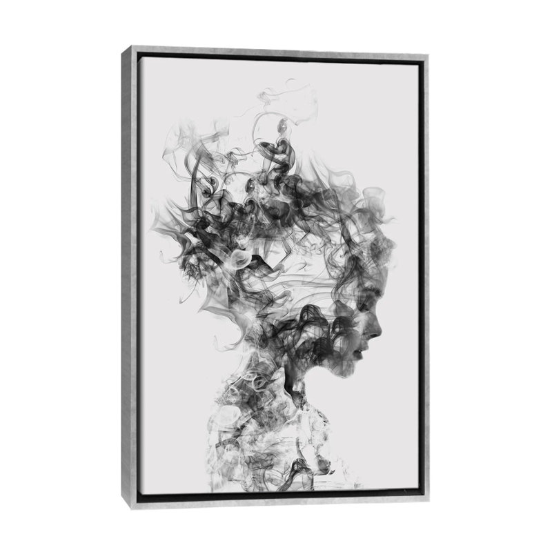 « dissolve me » par dániel taylor, reproduction d’art, Toile avec cadre argenté, H 48 po x l 32 po x P 1,5 po