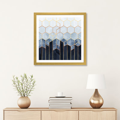 « doux blue hexagones » par elisabeth fredriksson-print