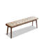 (Kaki) Bois de chêne naturel pour banc de table de salle à manger avec coussin en cuir-1125484265