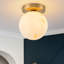 Plafonnier semi-encastré 1 lumière avec verre albâtre