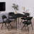 Black Folding Chairs with PU Padded Seat, Portable Stackable Space Saving Chairs for Small Spaces (Set of 4))-1781086146
