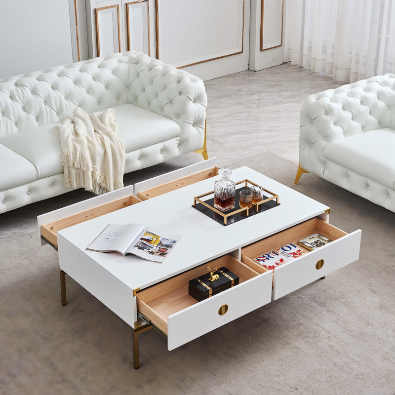 Table basse avec pieds en métal