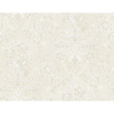 Papier peint damassé bleu marine Vivienne Seabrook Designs
