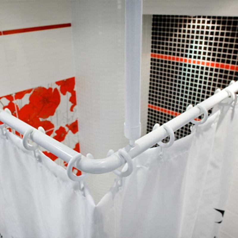 175cm U-Shaped Fixed Shower Curtain Rail, Chrome
