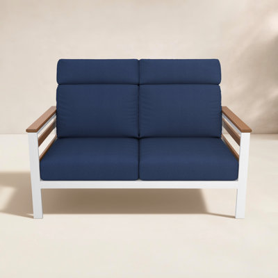Townsend Metal Outdoor Loveseat With Sunbrella Cushion