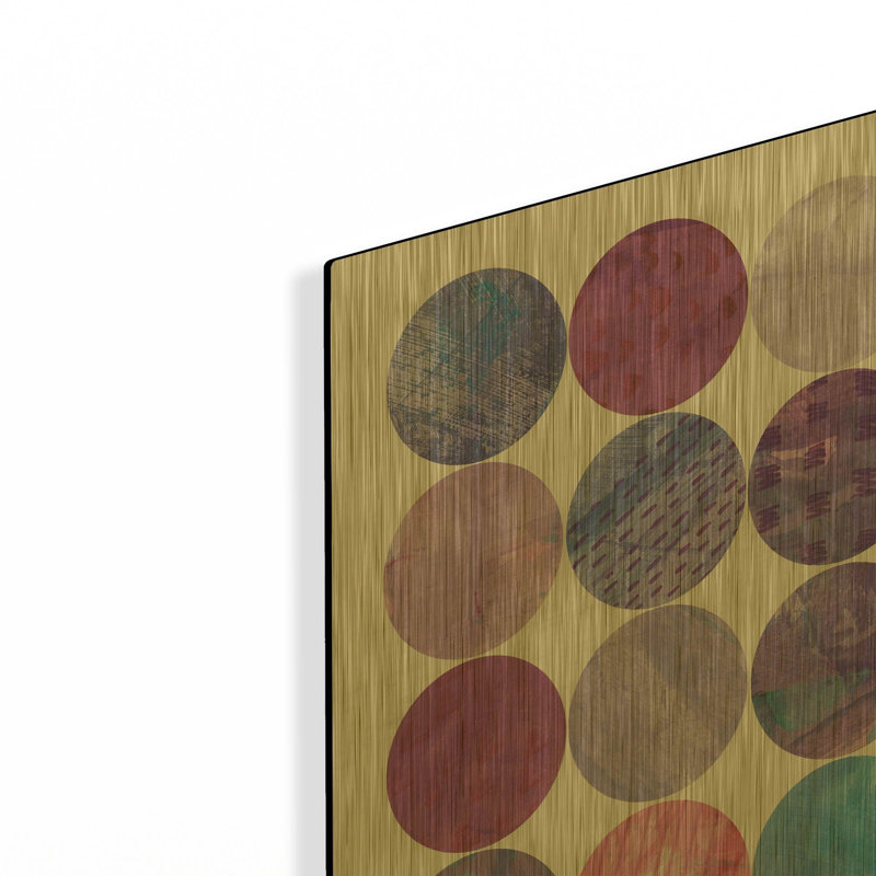«Kitchen Garden Dots 2» par Melissa Averinos, art mural en métal doré, 12 po x 16 po, 12 po x 16 po