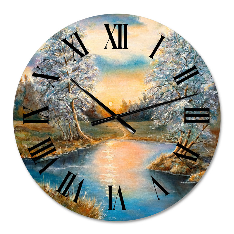 Birches in the Autumn Woods Wall Clock, Small