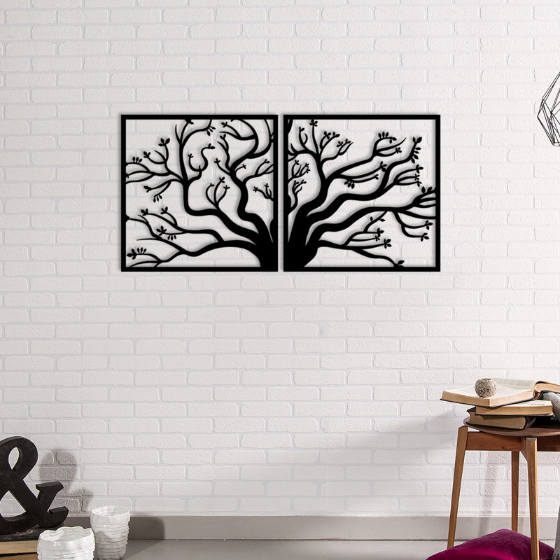 Elegant Metal Wall Art Decor, Black Finish, 39.4 x 19.7 inches | 100% Durable Metal Construction, Thickness: 0.05 inches | Perfect for Home, Office, or Gallery, Adds Modern Charm to Any Space