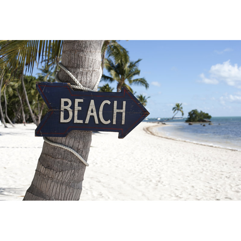 Beach Sign - Photographie sur toile tendue, L 12 po x H 8 po