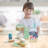 Teamson Kids - Little Chef Frankfurt Wooden Mixer Play Kitchen Accessories - Green- 10 Pcs