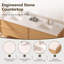 Meuble-lavabo flottant de 84 po avec comptoir en marbre d'ingénierie moderne et lavabo double encastrable, texture rotin 84 po