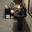 Bureau noir en bois massif en forme de L-108803829-108803830