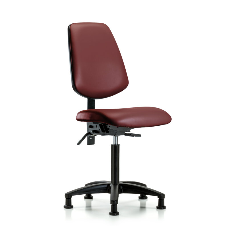 Lajeana Vinyl Task Chair, No, Chocolate Brown