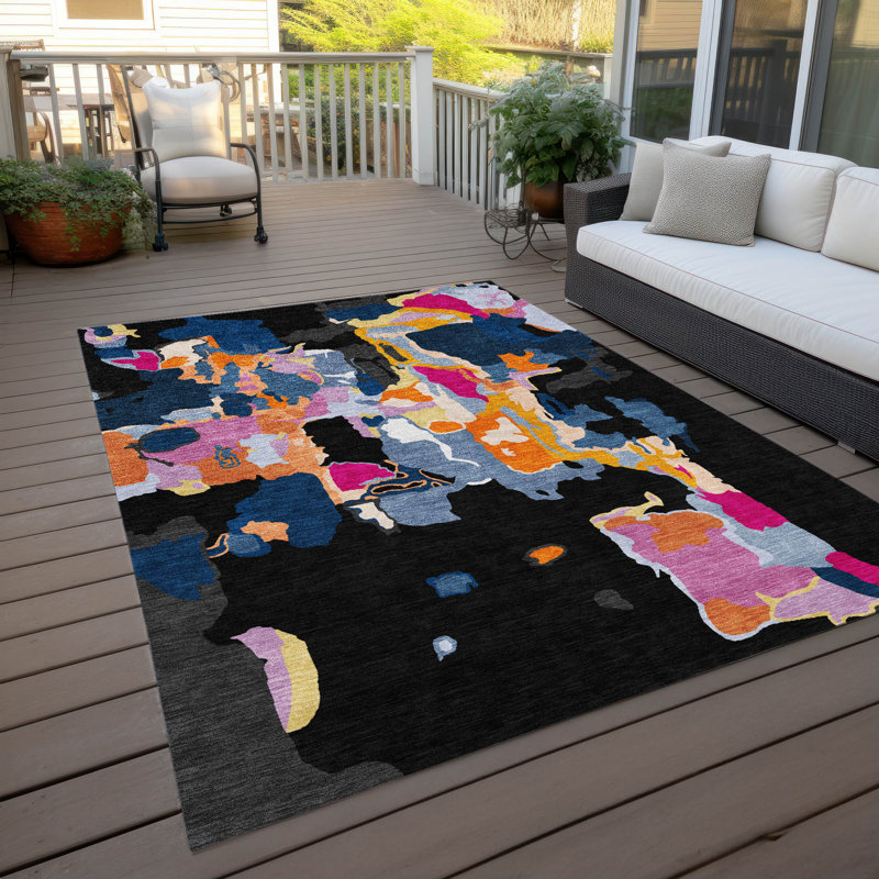  Tapis intérieur / extérieur lavable à la machine Chayden ACN1028, Rectangle 5 pi x 7 pi 6 po