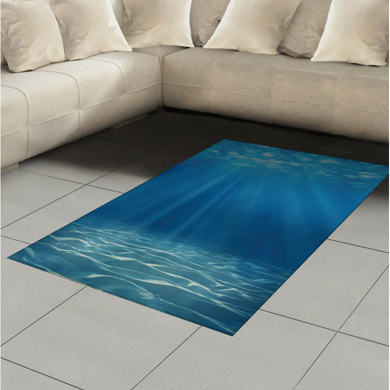 Ocean High Density Long Fiber Poly Threads Decorative Area Rug Carpet, Rectangle 4' x 5'8"