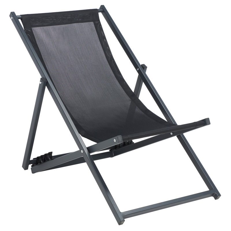 Chaise longue inclinable Hensel, Noir