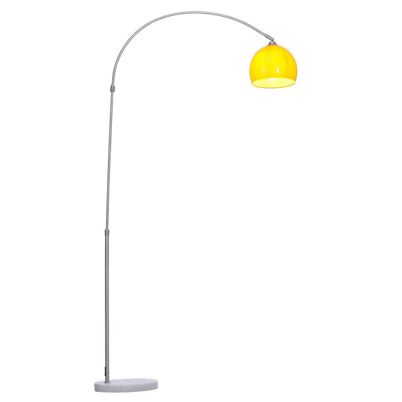Amersham 130cm Arched Floor Lamp with Marble Base, Orange