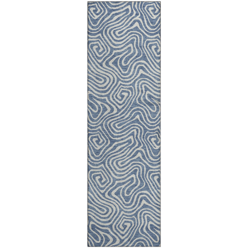 Premium Machine Washable Diskin AMF1030 Swirls Rug, Runner 2'3" x 7'6"