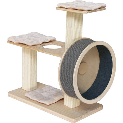 Spin Kitty Cat Tree with Built-in Wheel