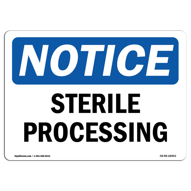 Sterile Processing Plastic Sign 10" X 7"