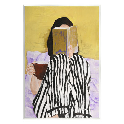 Art mural, "Fille lisant dans son lit" par Design Fabrikken