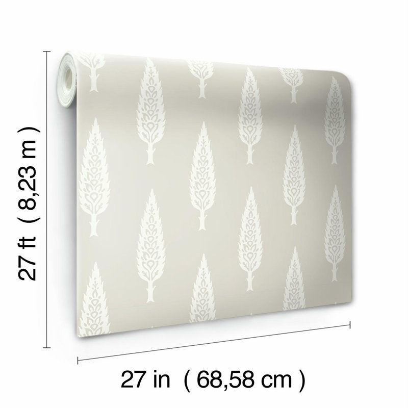 Rouleau de papier peint L 27 pi x l 27 po Juniper Tree, Taupe