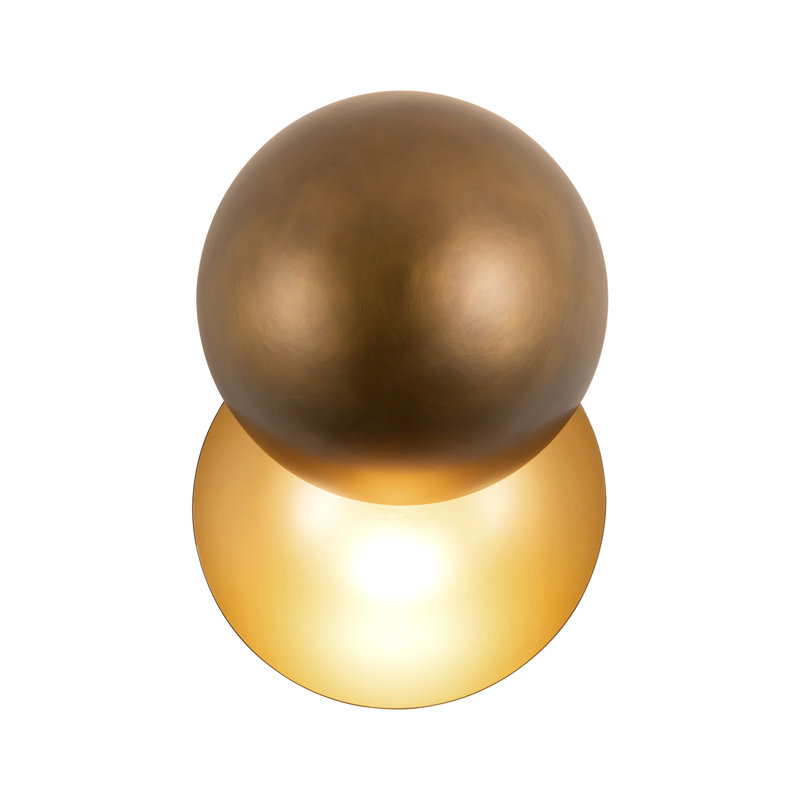 Void 12-in Black dimmable LED Wall Sconce, Antique Brass