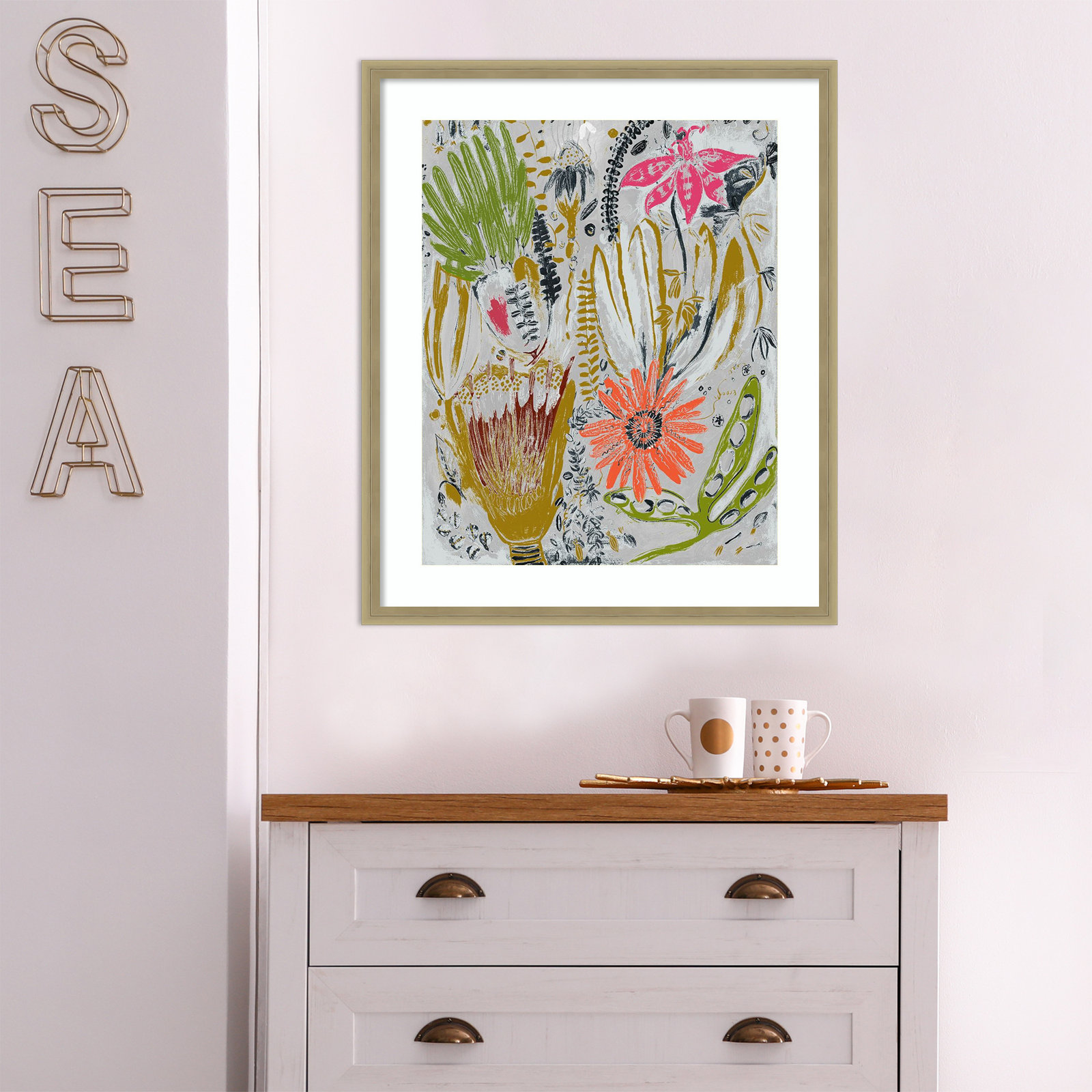 Tropical Blooms by Maya Woods, Brown, 21" W x 25" H