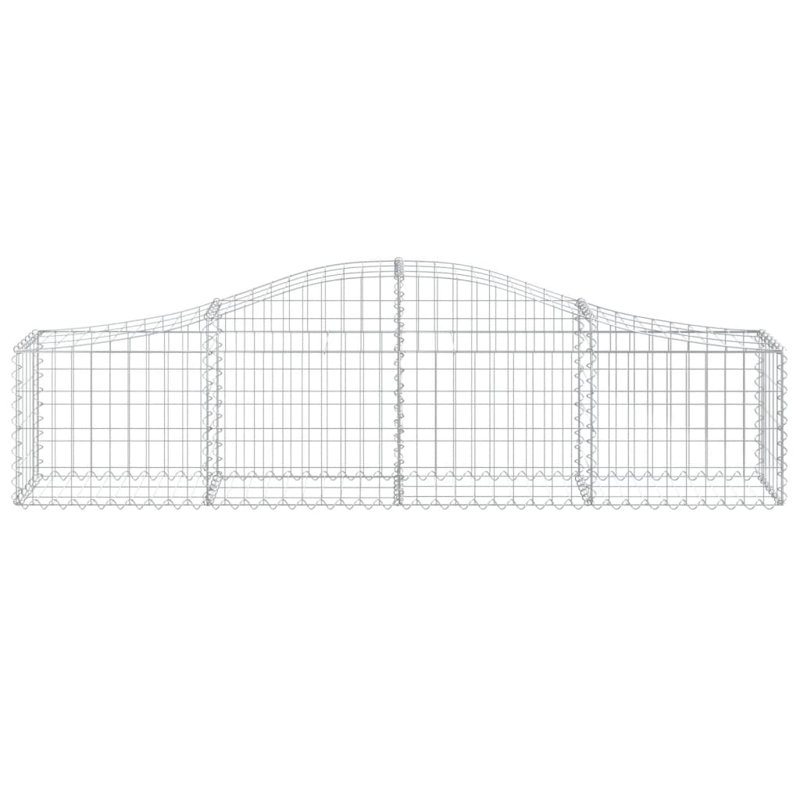Arched Gabion Baskets 3 Pcs Galvanised Iron, 60cm H x 200cm W x 30cm D